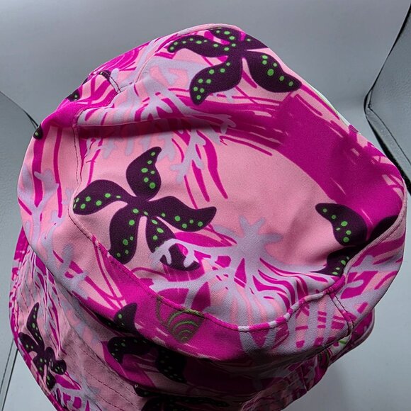 Tuga Reversible Womens Large Pink Floral Print Bucket Sun Hat Beach Summer Camp - Picture 8 of 8